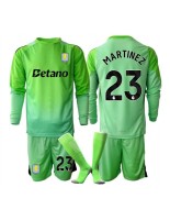 Otroške Nogometnih dresov Aston Villa Emiliano Martinez #23 Vratar Gostujoči 2025-26 Dolgi rokavi (+ hlače)